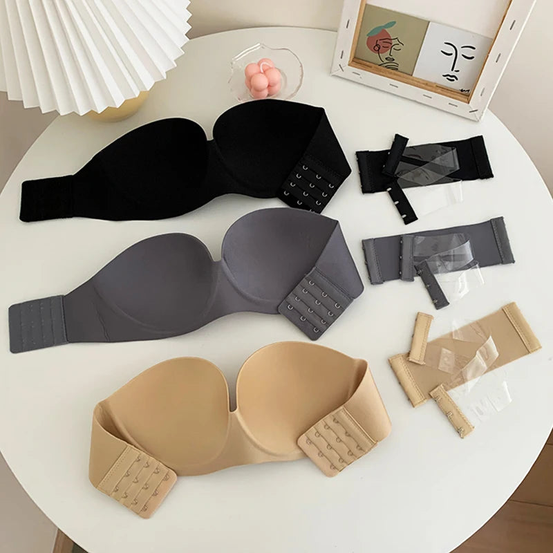 FINETOO Sexy Strapless Bras Women Wireless Bralette Soft Female