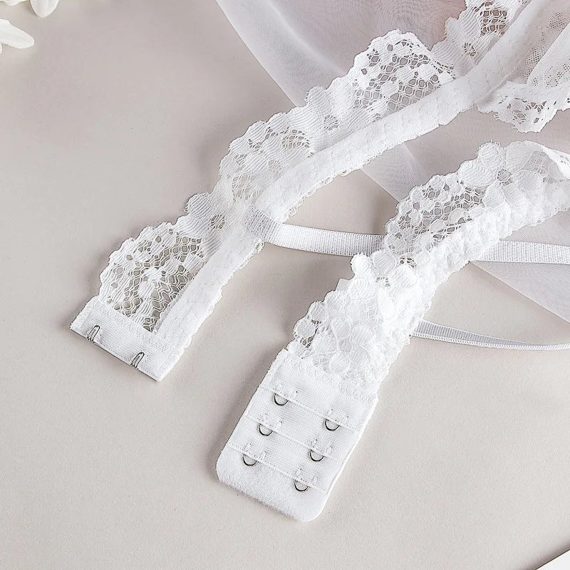 Women Lace Bra And Panties Set Wireless Bralette Low Waist Thongs Sexy