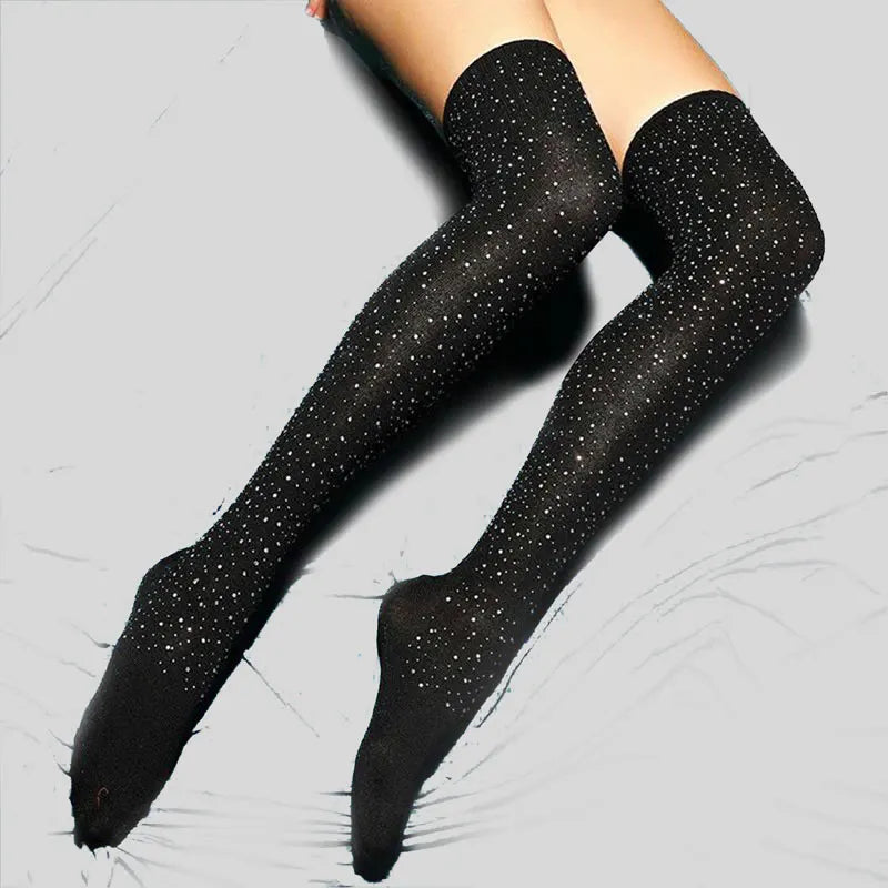 Sexy Rhinestone Lingeri Long Sock Women  Long Sock Thigh High Over The