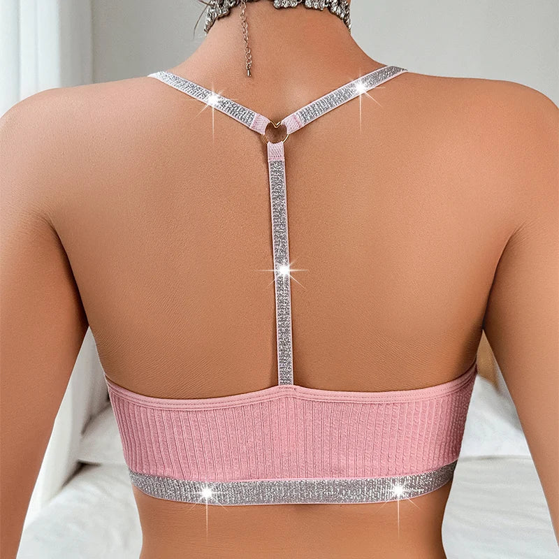 Women Lace Floral Ribbed Camisole Sexy Brassiere Female Underwear