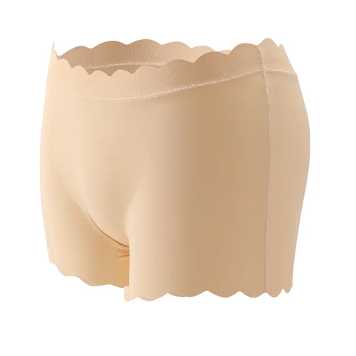 Women's Panties Seamless Sports Wavy Edge Silk Satin Boxers Underwear
