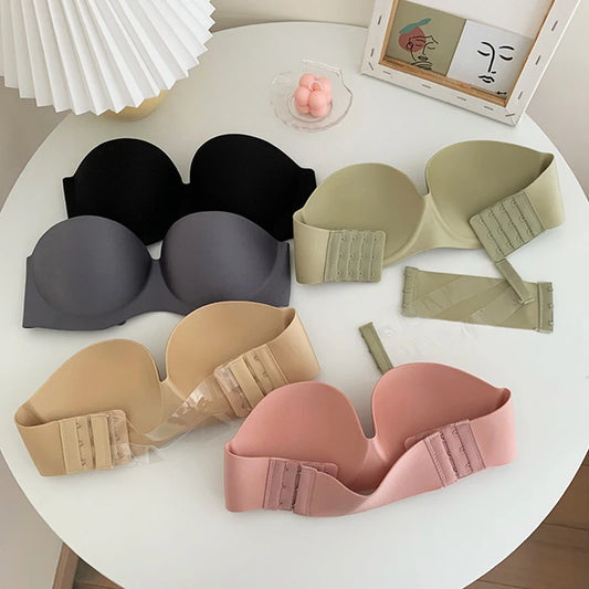 FINETOO Sexy Strapless Bras Women Wireless Bralette Soft Female